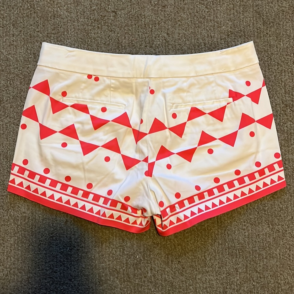 J. Crew Geometric Pink and White Shorts size 6 - Picture 2 of 3